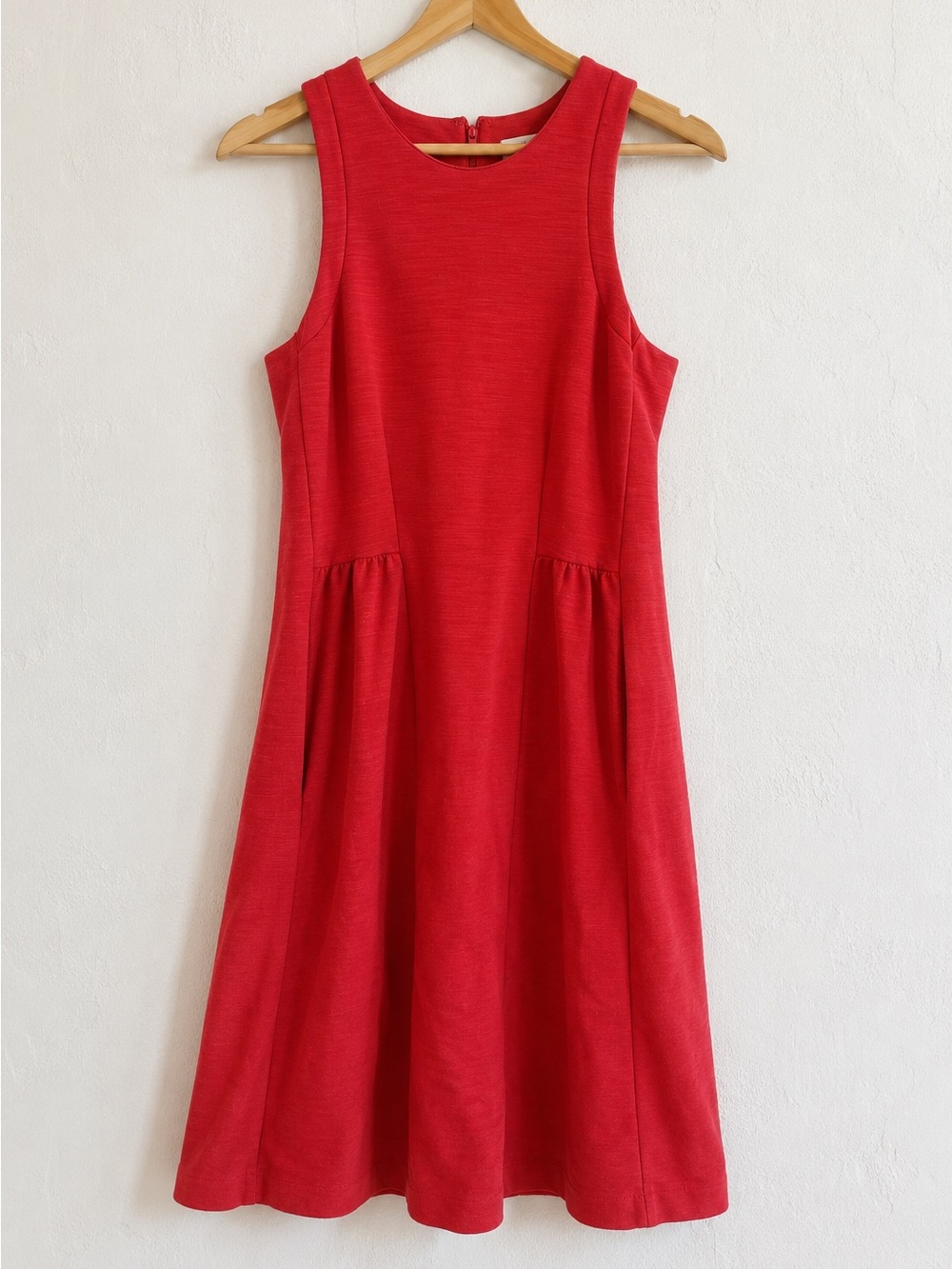 Madewell 1937 Red Sleeveless Pocket Midi Dress | Medium